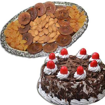 "Badam100 gms, Anjeer100 gms, Kismis 100 gms , Black forest Cake - Click here to View more details about this Product